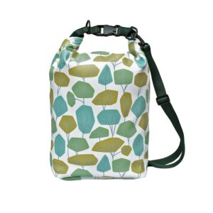 Drybag Bosque von Ikuri, wasserdichter Rucksack mit Baum-Motiv in Grün, Vorderansicht