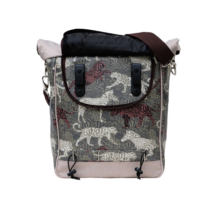 Rückseite der Fahrradtasche Animals mit Gepäckträgerhaken