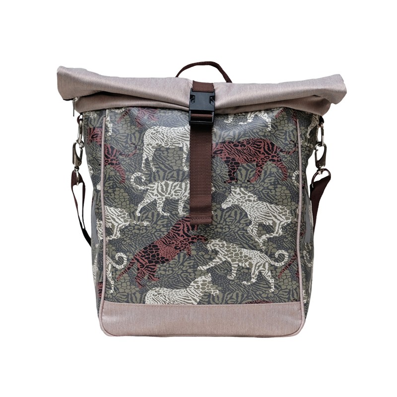 Fahrrad Umhängetasche Animals von Ikuri mit Leoparden-Print, Vorderansicht