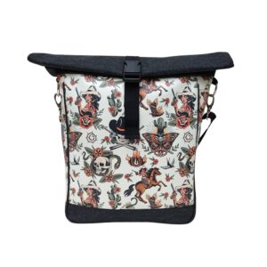 Fahrrad Umhängetasche Cowgirl von Ikuri mit Western-Print, Vorderansicht