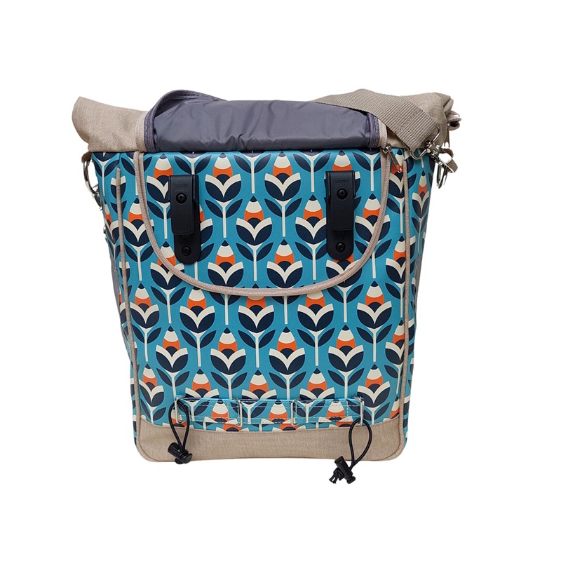 Rückseite der Fahrradtasche Scandinavia mit Gepäckträgerhaken