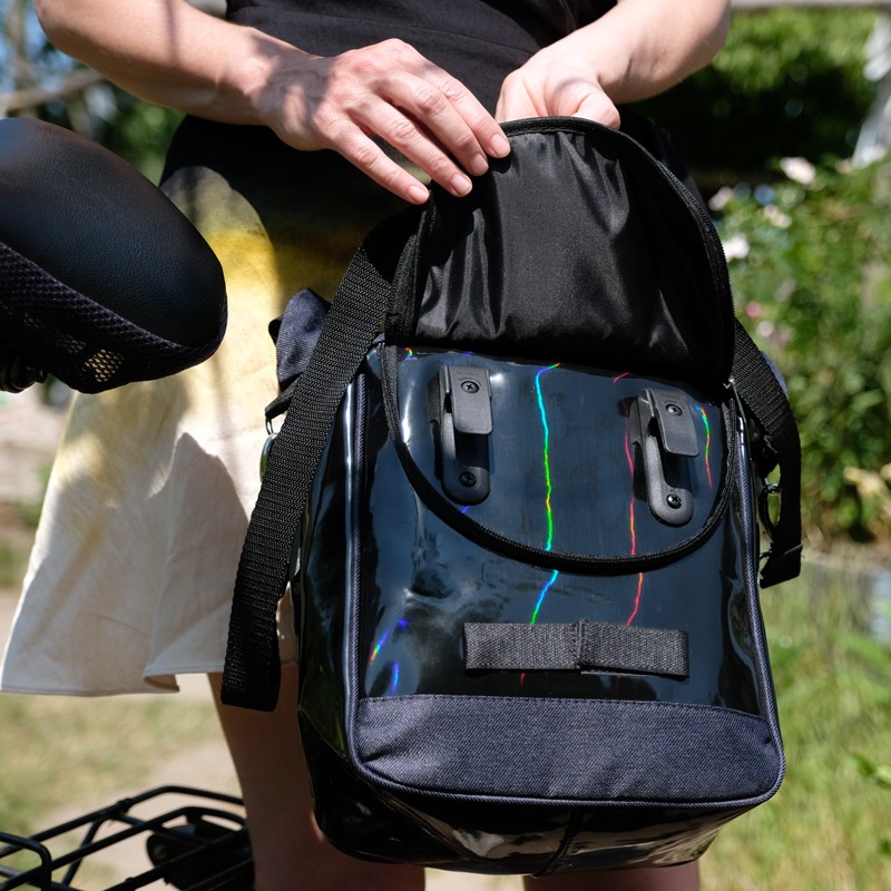 Fahrradtasche Arcoiris für Faltrad und Kinderrad unterwegs