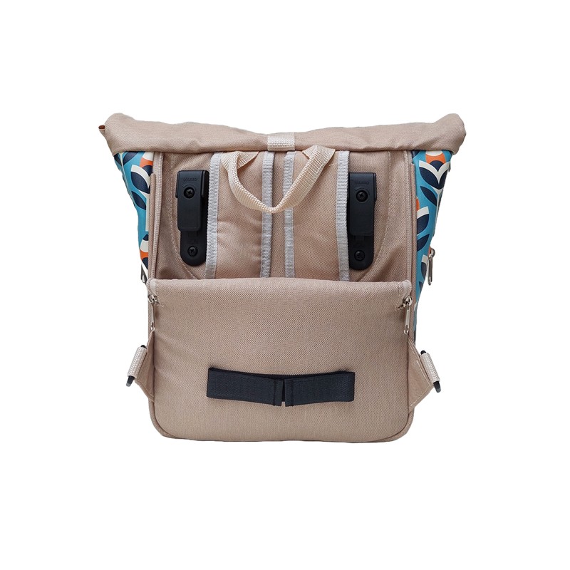 Kleine Fahrradtasche Scandinavia, Rückseite mit Befestigung für den Gepäckträger