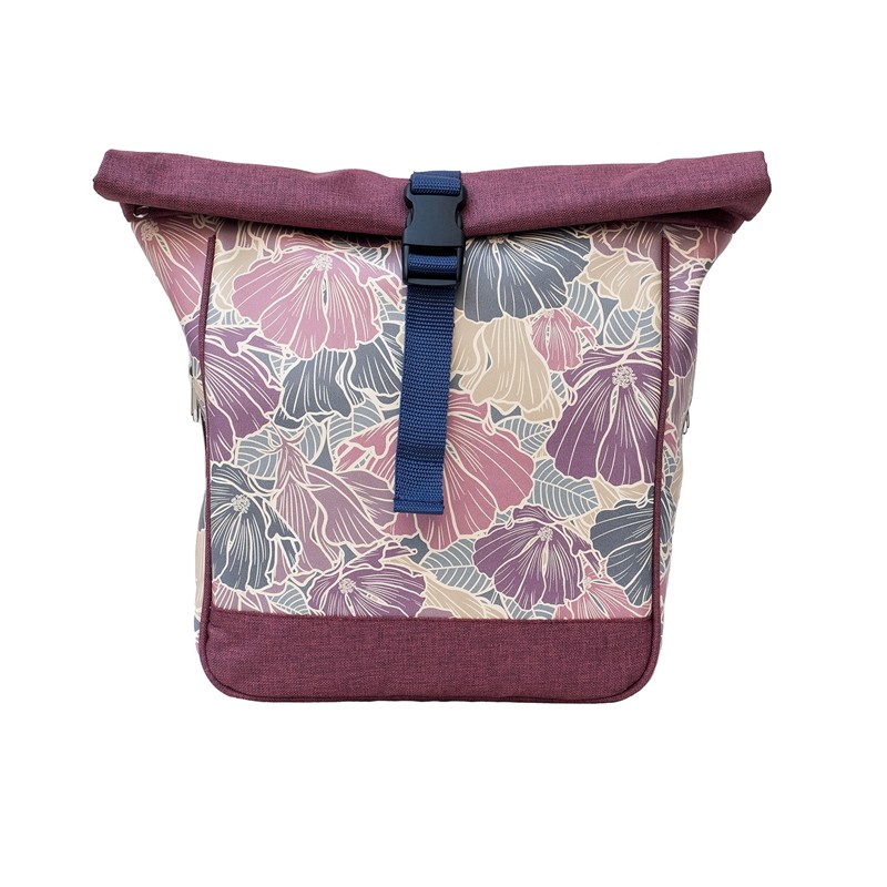 Kleine Kombi Fahrradtasche Rucksack Veranillo mit Blumenmuster, Vorderansicht