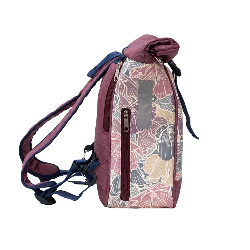 Kleiner Rucksack Veranillo, Seitenansicht mit Schultergurten