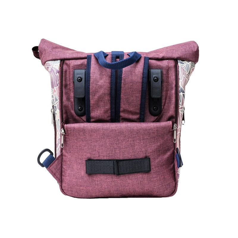 Kleine Fahrradtasche Veranillo, Rückseite mit Befestigung für den Gepäckträger