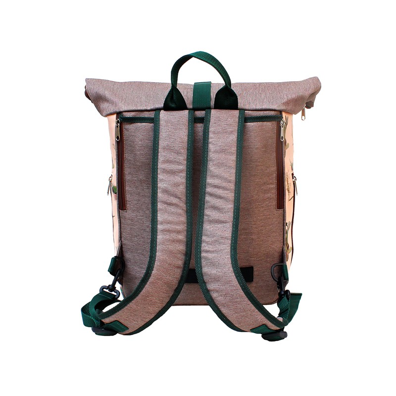 Rückseite des Ikuri Fahrradrucksacks Cactus mit gepolsterten Schultergurten