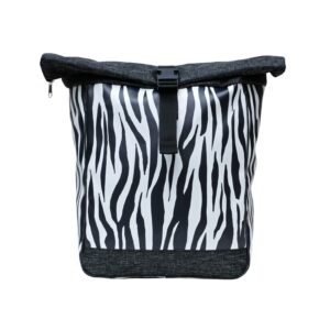 Bunter Rucksack Damen Zebra von Ikuri, Vorderansicht mit Zebramuster