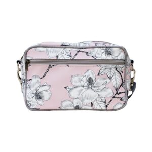 Lenkertasche Magnolia von Ikuri mit Magnolienblüten, Vorderansicht