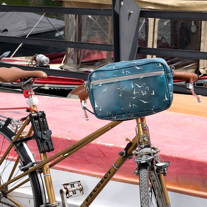 Lenkertasche Marina am Fahrradlenker, Nahaufnahme