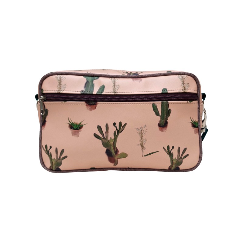 Lenkertasche Klickfix Cactus von Ikuri mit Kakteen auf Altrosa, Vorderansicht