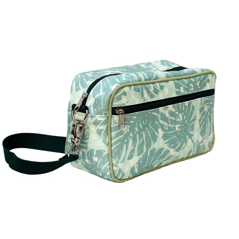 Lenkerhandtasche Monstera mit Schultergurt, Seitenansicht