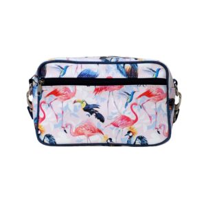 Lenkertasche Pajaros von Ikuri mit Flamingos und Tukanen, Vorderansicht
