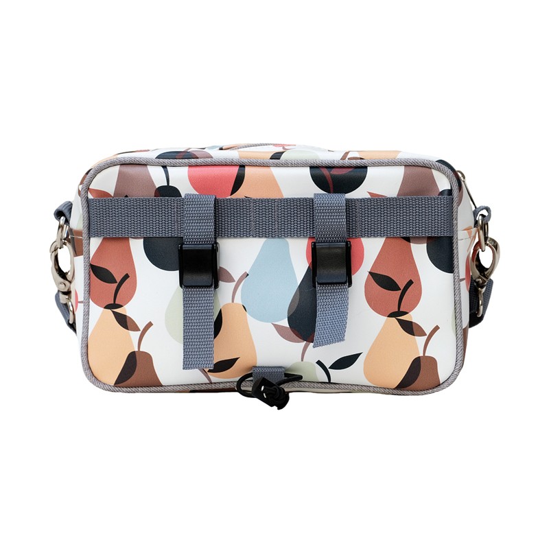 Rückseite der Lenkertasche Peras mit Schnallen für den Lenker