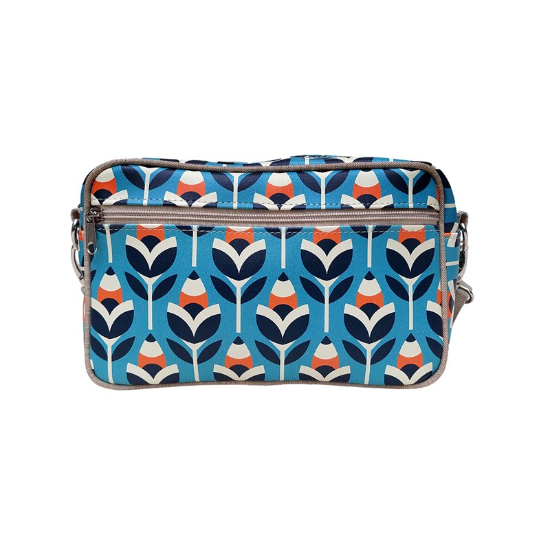 Lenkertasche Scandinavia von Ikuri im türkisen Retro-Muster, Vorderansicht