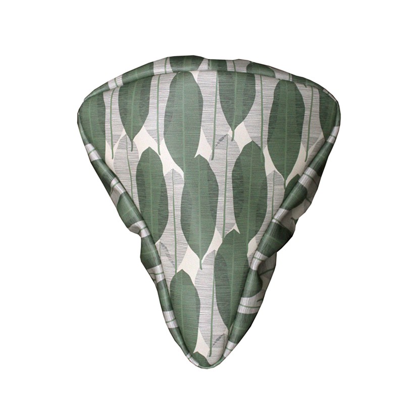 Sattelbezug Fahrrad Banana Leaf von Ikuri mit grünen Blättern, Ansicht von oben