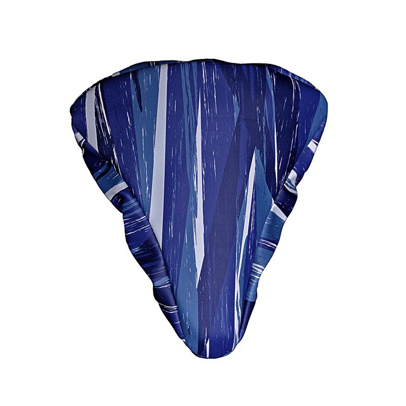 Sattelbezug Fahrrad Indigo von Ikuri mit blauen Pinselstreifen, Ansicht von oben