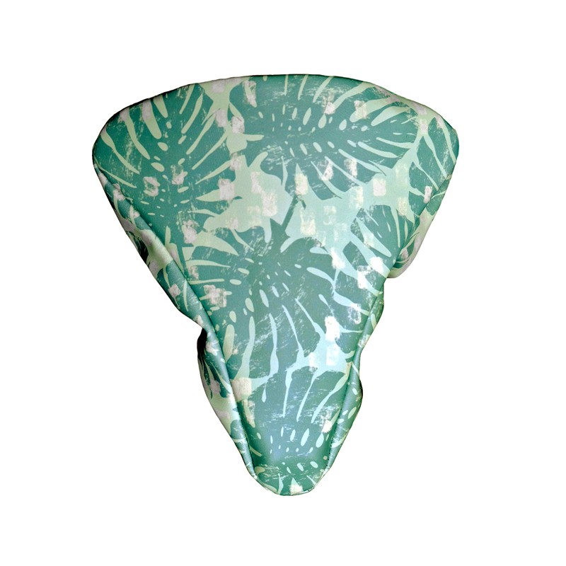 Sattelbezug Fahrrad Monstera von Ikuri mit Monstera-Blättern, Ansicht von oben