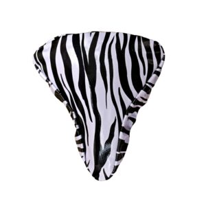 Sattelbezug Fahrrad Zebra von Ikuri im schwarz-weißen Zebramuster, Ansicht von oben