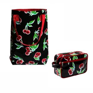 SET Shopper + Kulturtasche Cerezas schwarz