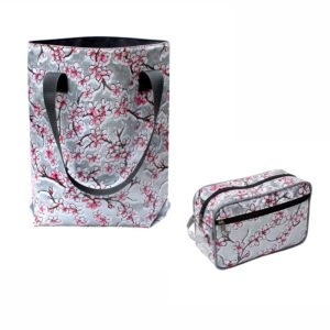 SET Shopper + Kulturtasche Hanami silber