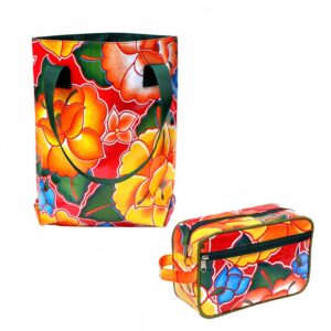SET Shopper + Kulturtasche Tehuana rot