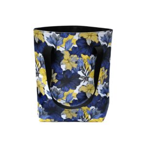 Shopper Tasche Damen Azucena von Ikuri mit Lilien in Blau-Gelb, Vorderansicht