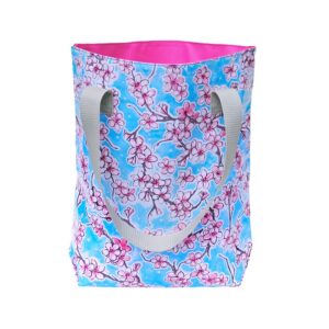 Shopper Hanami rosa mit Kirschblütenmuster – Vorderansicht
