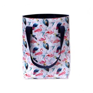 Shopper Tasche Damen Pajaros von Ikuri mit Flamingos, Vorderansicht