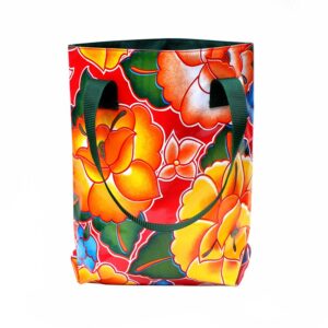 Shopper Tehuana rot mit bunten Blumen – Vorderansicht